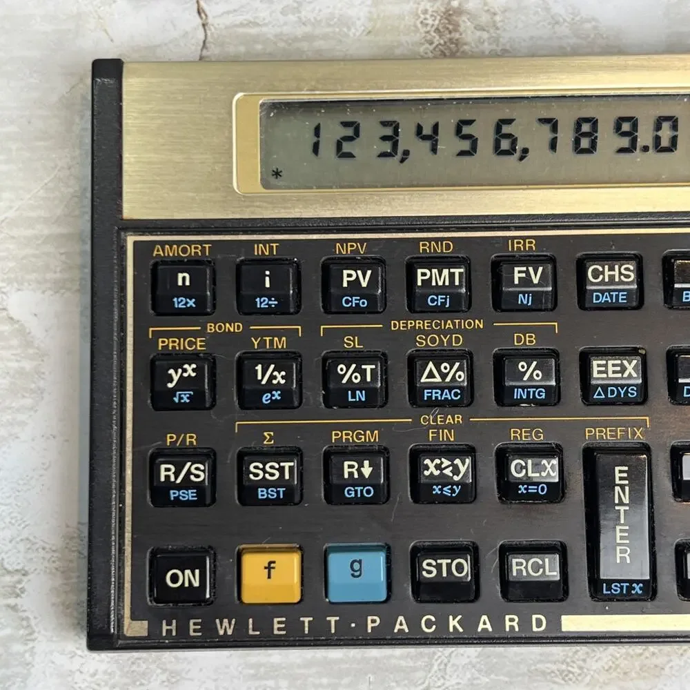 Hewlett Packard HP 12C Financial Calculator with Case Tested Working Vintage